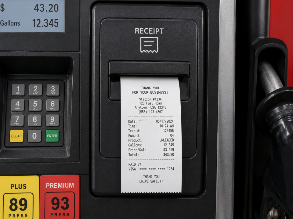 Forecourt fuel dispenser printer